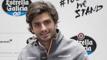 Sainz atendi&oacute; a los medios en Madrid.