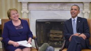 Barack Obama y Michelle Bachelet en la Casa Blanca.