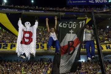 Ambiente en el Estadio de La Bombonera. 