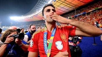 Rodri, en una imagen cuando Espa?a gan¨® la Eurocopa este a?o.
