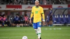 TOKYO, JAPAN - JUNE 06: Neymar Jr. of Brazil in action during the international friendly match between Japan and Brazil at National Stadium on June 6, 2022 in Tokyo, Japan. (Photo by Hiroki Watanabe/Getty Images)