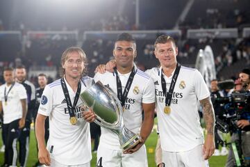 Modric, Casemiro y Kroos. 