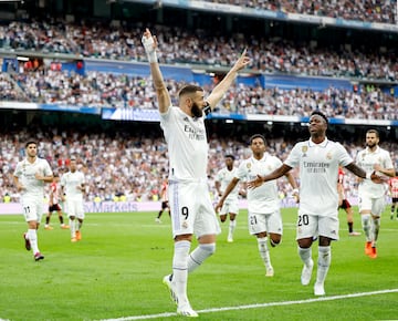 El capitán celebrando el que es su último gol como jugador madridista.