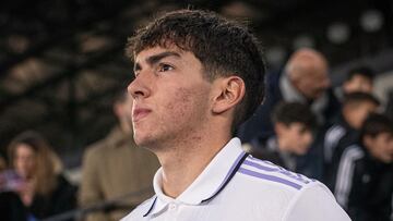Mario Mart¨ªn, antes de un partido con el Real Madrid Castilla.