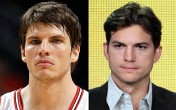 Kyle Korver y Ashton Kutcher.