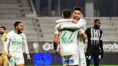 Los jugadores del Saint Etienne celebran el &uacute;nico gol del encuentro.