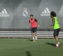 Theo, Marcelo y Benzema, las novedades del entrenamiento