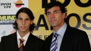 Rafa Nadal, junto a su tío.