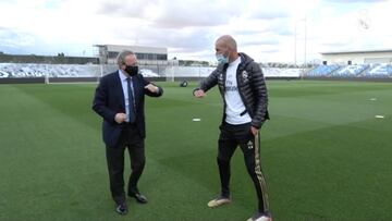 El épico saludo viral entre Florentino y Zidane