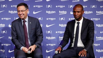 Josep Mar&iacute;a Bartomeu y Eric Abidal.