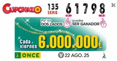 Cuponazo de la ONCE: comprobar los resultados del sorteo hoy, viernes 22 de agosto