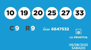 La Primitiva: comprobar los resultados del sorteo de hoy, sábado 9 de agosto
