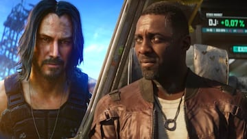 Idris Elba y Keanu Reeves en Cyberpunk 2077.