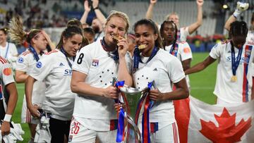 Lindsey Horan y Catarina Macario se coronaron en la Champions League Femenina luego de que Olympique de Lyon de ganara 1-3 al FC Barcelona desde Turín.