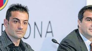 <b>ADIÓS. </b>Melcior Mauri, director del equipo, y Joan Japorta, presidente del FC Barcelona, en 2003.