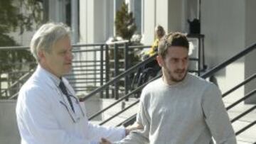 Koke, en la clínica Fremap de Majadahonda.