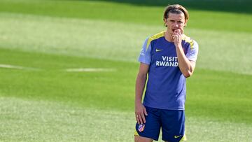 Gallagher, en un entrenamiento del Atlético.