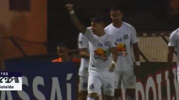 La definición de lujo de Soteldo en su primer gol con Santos