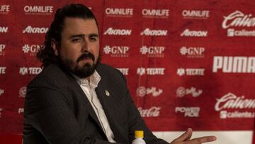 Amaury Vergara Propietario during the official presentation of the new reinforcements of the Guadalajara team for the start of the Torneo Clausura 2023 of the Liga BBVA MX, at Akron Stadium, on January 3, 2023.
<br><br>
Amaury Vergara Propietario durante la presentacion oficial de los nuevos refuerzos del equipo Guadalajara de cara al inicio del Torneo Clausura 2023 de la Liga BBVA MX, en el Estadio Akron, el 03 de Enero de 2023.