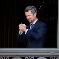 Denmark's Crown Prince Frederik on the balcony of Amalienborg Castle on the occasion of the Crown Prince's 50th birthday, in Copenhagen in 2018