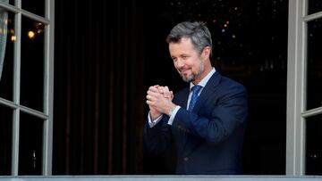 Denmark's Crown Prince Frederik on the balcony of Amalienborg Castle on the occasion of the Crown Prince's 50th birthday, in Copenhagen, Denmark, May 26, 2018. Frederik is to succeed his mother, Queen Margrethe, as monarch following her announcement on New Year's Eve in 2023 that she would abdicate on 14 January, 2024. Ritzau Scanpix/Liselotte Sabroe via REUTERS    ATTENTION EDITORS - THIS IMAGE WAS PROVIDED BY A THIRD PARTY. DENMARK OUT. NO COMMERCIAL OR EDITORIAL SALES IN DENMARK.