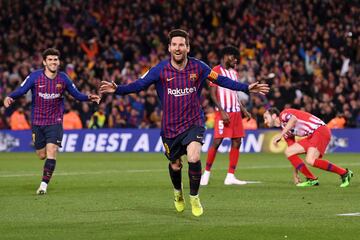 2-0. Leo Messi celebró el segundo gol.