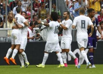 Celebración del gol de James Rodríguez.