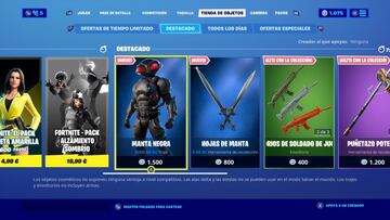 As&iacute; aparece el skin Manta Negra en la secci&oacute;n &quot;Destacado&quot; de la tienda de paVos