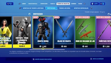 Fortnite: skin Manta Negra ya disponible; precio y contenidos