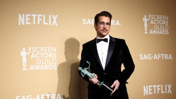 Colin Farrell poses with the award for Best Performance by a Male Actor in a Television, Movie or Limited Series for "The Penguin" at the 31st Screen Actors Guild Awards, in Los Angeles, California, U.S., February 23, 2025. REUTERS/Daniel Cole
