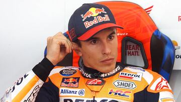 Marc M¨¢rquez en su box de Motegi antes de salir a la pista.