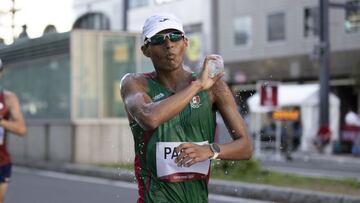 Isaac Palma durante la competencia de marcha en Tokio 2020