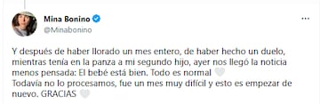 Mina Bonino, sobre la celebración de Valverde: “El embarazo está muy avanzado”. TWITTER