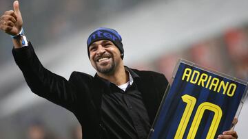 El exdelantero brasileño del Inter de Milán, Adriano Leite.
