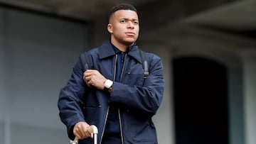 Kylian Mbappé, en un viaje del Real Madrid.