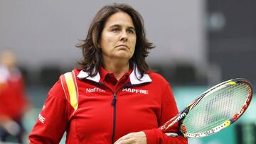 La capitana del equipo español de Copa Davis, la extenista Conchita Martínez.