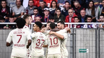 El M&oacute;naco celebra uno de los goles ante el Clermont.