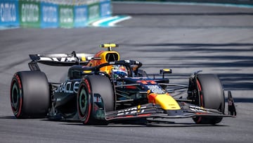 Miami Gardens (United States), 04/05/2024.- Red Bull Racing driver Sergio Perez of Mexico in action during the Qualifying race for the Formula One Miami Grand Prix, in Miami Gardens, Florida, USA, 04 May 2024. (Fórmula Uno) EFE/EPA/CRISTOBAL HERRERA-ULASHKEVICH
