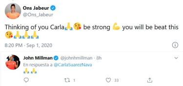 Impresionante apoyo del mundo del deporte y la sociedad a Carla: más de 6 mil mensajes