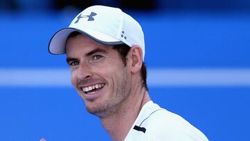 ABU DHABI, UNITED ARAB EMIRATES - DECEMBER 31: Andy Murray of Great Britain reacts during the play-off match for third place of the Mubadala World Tennis Championship at Zayed Sport City on December 31, 2016 in Abu Dhabi, United Arab Emirates. (Photo b
