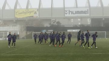 El Valladolid durante un entrenamiento.