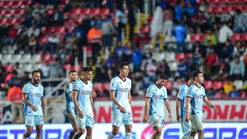 Cruz Azul antes de un partido de la Liga MX.