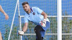 Koke durante un entrenamiento con el Levante. 