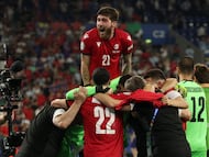 La alegría de los georgianos tras derrotar a Portugal.