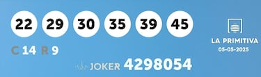 La Primitiva: comprobar los resultados del sorteo de hoy, lunes 5 de mayo