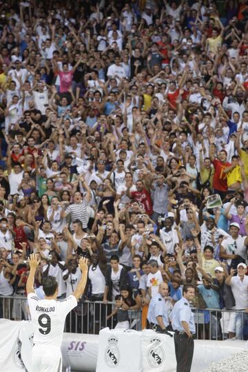 Cristiano Ronaldo en el estadio Santiago Bernabéu.