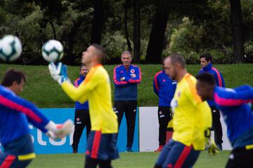 Iván Mauricio Arboleda,Eder Chaux, Aldair Quintana y Diego Novoa entrenan en la sede de la FCF bajo las dirección de Carlos Queiroz.