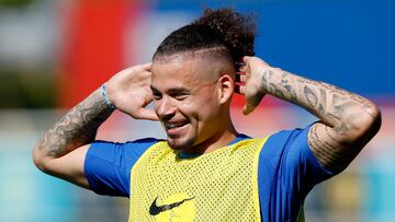 Kalvin Phillips, jugador del Manchester City, durante un entrenamiento con la Selección inglesa.