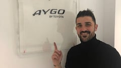 David Villa, con su primera camiseta del Valencia.