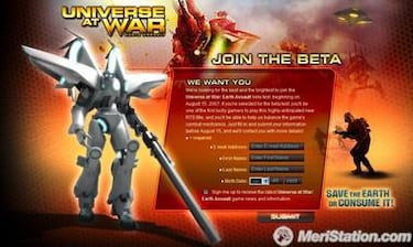 Fase beta para Universe at War: Earth Assault